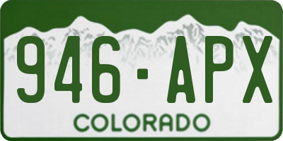 CO license plate 946APX