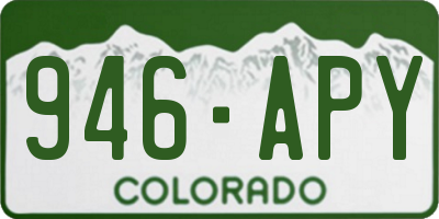 CO license plate 946APY
