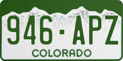 CO license plate 946APZ