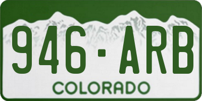 CO license plate 946ARB