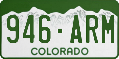 CO license plate 946ARM