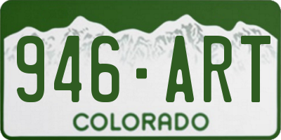 CO license plate 946ART