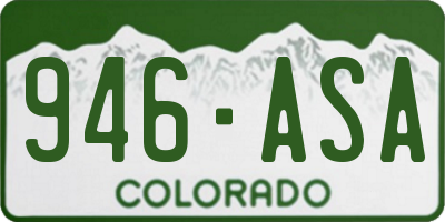 CO license plate 946ASA