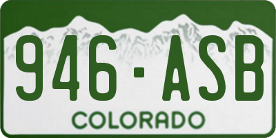CO license plate 946ASB