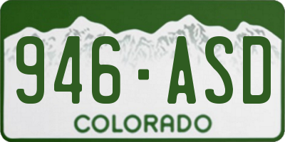 CO license plate 946ASD
