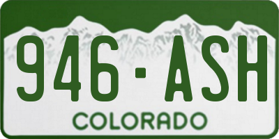 CO license plate 946ASH