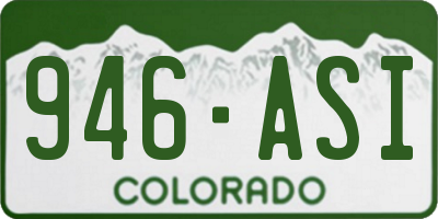 CO license plate 946ASI