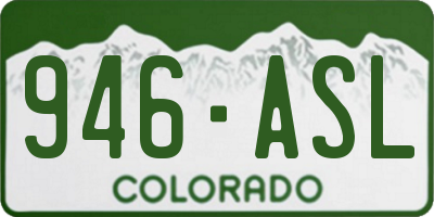 CO license plate 946ASL