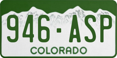 CO license plate 946ASP