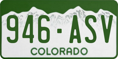 CO license plate 946ASV