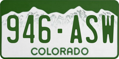 CO license plate 946ASW