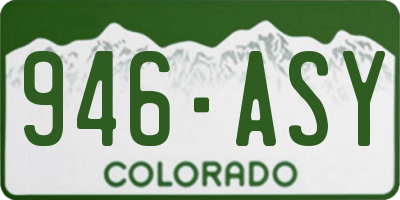 CO license plate 946ASY