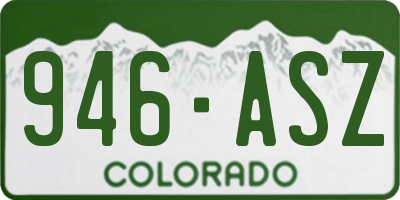 CO license plate 946ASZ