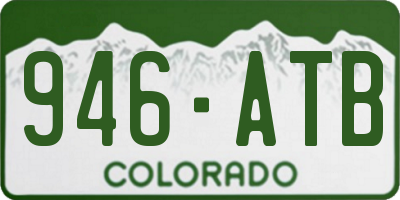 CO license plate 946ATB
