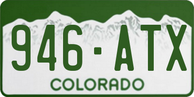 CO license plate 946ATX