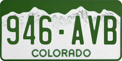CO license plate 946AVB