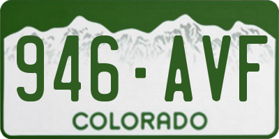 CO license plate 946AVF