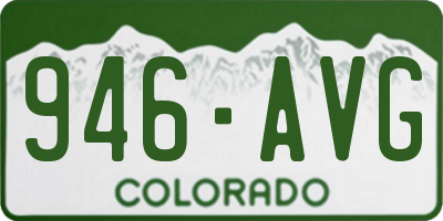CO license plate 946AVG