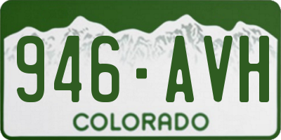 CO license plate 946AVH