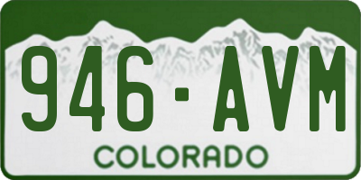 CO license plate 946AVM