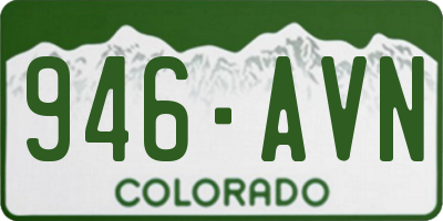 CO license plate 946AVN