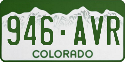 CO license plate 946AVR