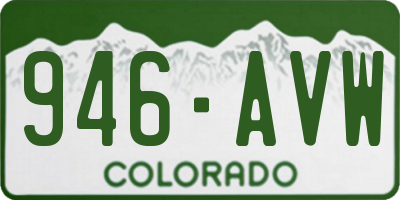 CO license plate 946AVW