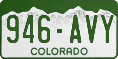 CO license plate 946AVY