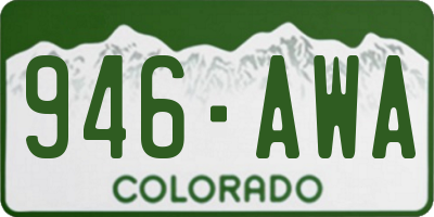 CO license plate 946AWA