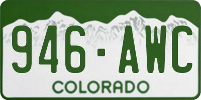 CO license plate 946AWC