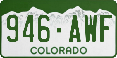CO license plate 946AWF