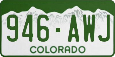 CO license plate 946AWJ