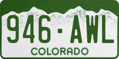 CO license plate 946AWL