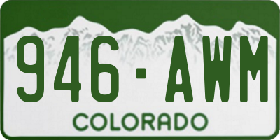 CO license plate 946AWM