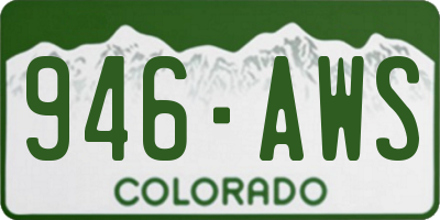 CO license plate 946AWS