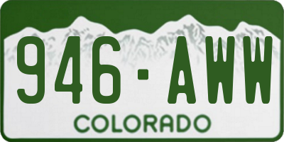 CO license plate 946AWW
