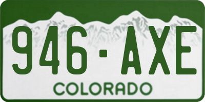CO license plate 946AXE