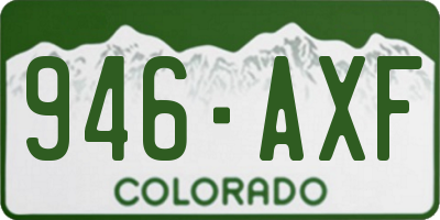 CO license plate 946AXF