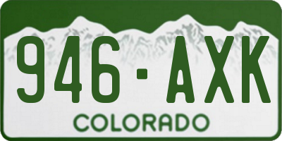 CO license plate 946AXK
