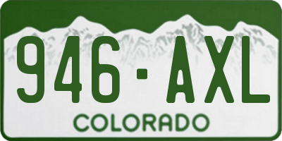 CO license plate 946AXL