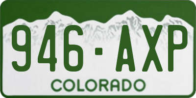 CO license plate 946AXP