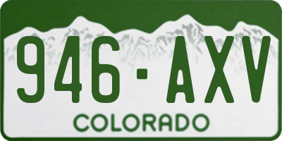 CO license plate 946AXV