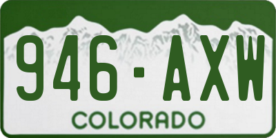CO license plate 946AXW