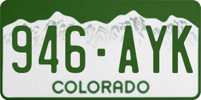 CO license plate 946AYK
