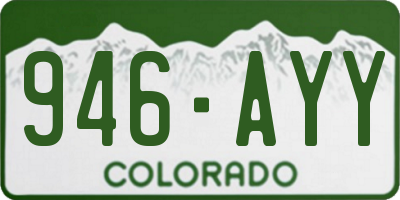CO license plate 946AYY