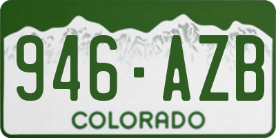 CO license plate 946AZB