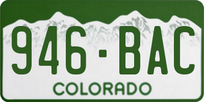 CO license plate 946BAC