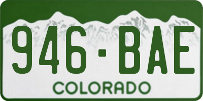 CO license plate 946BAE