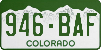 CO license plate 946BAF