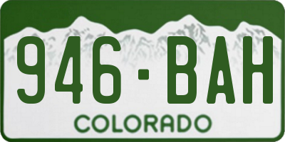 CO license plate 946BAH